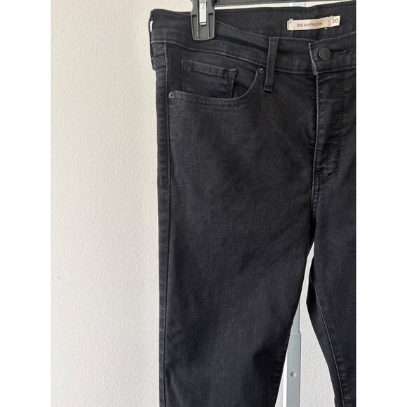 Indie Sleaze Levi’s 312 Jeans Black W30 L30 Slim Mid Rise Stretch Classic Rebel - Picture 12 of 16